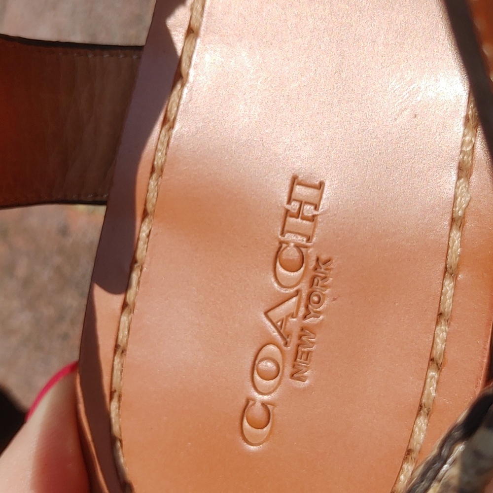 Coach Embossed Animal Print Clarkson T-Strap Sandals Size 9.5 (1712) - Picture 7 of 9